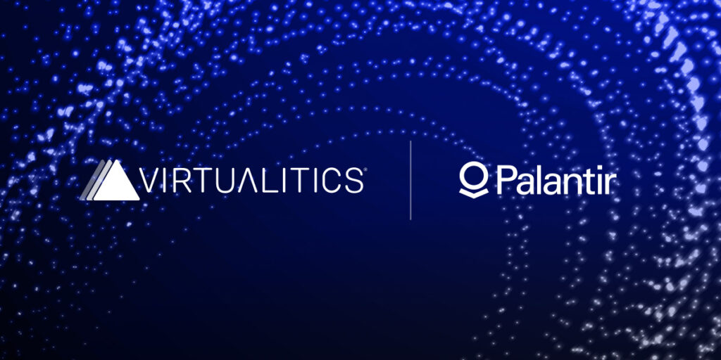 Virtualitics and Palantir logo side by side
