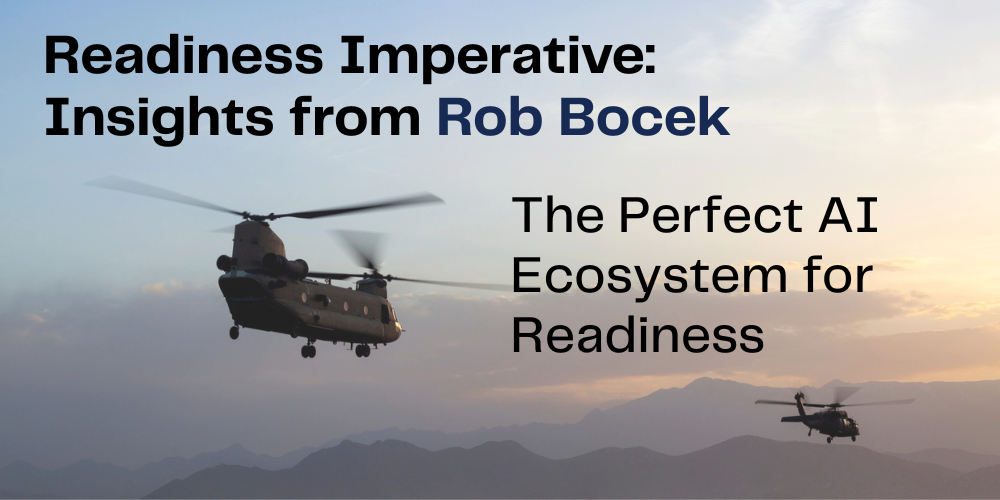 Two military helicopters fly over mountains at sunset, symbolizing defense readiness and innovation in AI ecosystems.